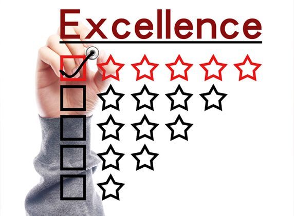excellence star rating marker checking off red box