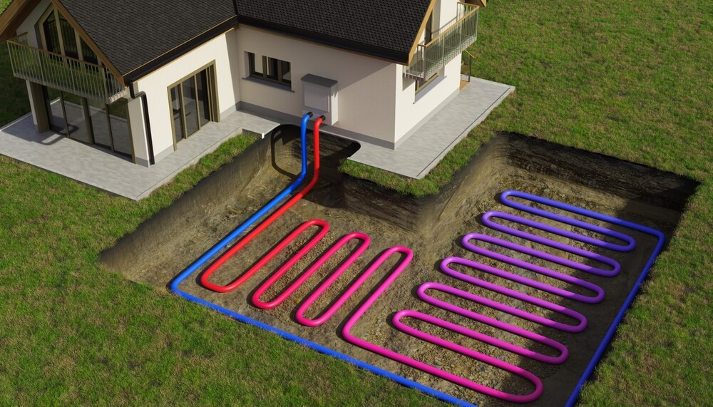 3D model illustration of geothermal heat pump unit